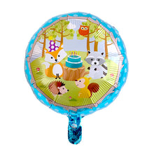 Forest Friends Birthday Balloons - Pink Blue Green - 18 Inches