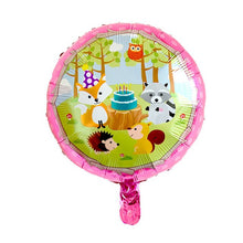 Forest Friends Birthday Balloons - Pink Blue Green - 18 Inches