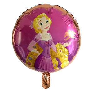 Princess Foil Balloons - Pink Green Blue - 18 Inches