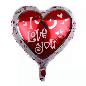 I Love You Hearts Balloons - Pink Red White - 18 Inches