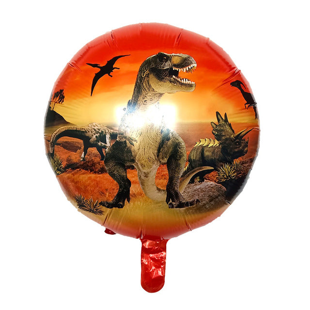 Dino Is Here Party Foil Balloons - Light Yellow, Purple, Sky Blue, Green - 10/20/50 Pieces - 18 Inches