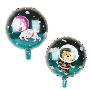 Unicorn Astronaut Foil Balloons - Space Blue Color - 10/20/50 Pieces