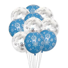 Kids Snowflake Balloons - Blue White - 10 Piece