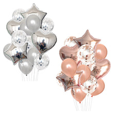 Confetti Party Foil Latex Balloons - 14 Pieces - 12 Inches