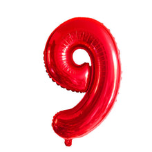 Birthday Party Red Number Balloons - Blood Red