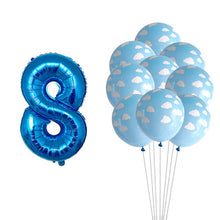 White Cloud With Numbers Balloons