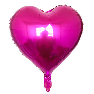 Valentine's Heart Balloons - Red Pink Blue Green - 8 Pieces - 18 Inches