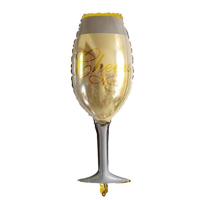 Champagne Bottle Balloon - Rose Gold, Green - 12 Inches