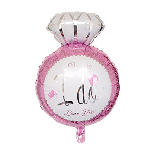 Wedding Rings Foil Balloons - Pink Rose Gold - 18 Inches