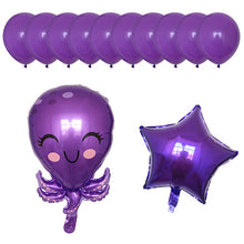 Ocean Friends Balloons - Aqua Blue Purple Red - Kids Children Birthdays - 5/12 Pieces - 12 Inches