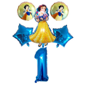 Princess Number Birthday Balloon - 6 Pieces - 12 Inches