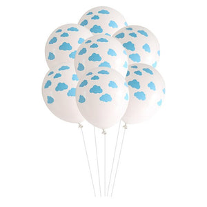 Blue White Cloud Balloons- Blue White Grey - Wedding New Year Baby Shower - 10 Pieces