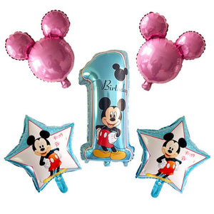 Baby Boy & Girl Balloons - Pink Red Blue Green - 5 Pieces - 18 Inches