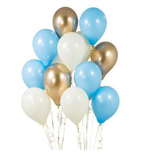Color and Chrome Balloons - Pink Red Blue Gold - 12 Pieces - 12 Inches