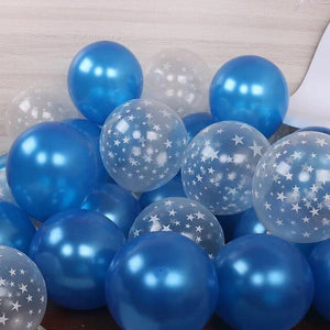 Clear Birthday Stars Balloons - 30 Pieces - 12 Inches