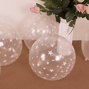 Clear Birthday Stars Balloons - 30 Pieces - 12 Inches