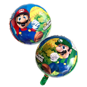 Super Bros Fun Balloons - Green Red - 5 Pieces - 18 Inches