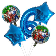 Superhero Avenger Foil Balloons - Blue - 5 Pieces - 18 Inches