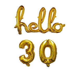 Rose Gold Hello 30 Birthday Balloons
