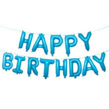 Happy Birthday Letters Foil Balloons - Gold Rainbow Silver Blue - 13 Pieces - 18 Inches