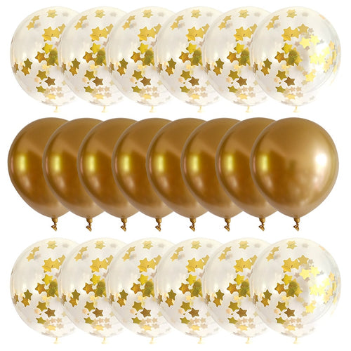 Metallic Balloons- Gold, yellow, Brown, Green - 20 Pieces