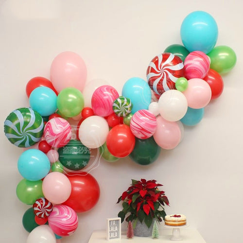 Colorful Candy Foil Balloons - Pink Red Blue Green - 10 Pieces - 18 Inches