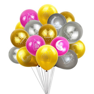 Eid Mubarak Party Balloons - Gold, Chocolate, Silver, Deep Sapphire - 10/20/50 Pieces - 18 Inches