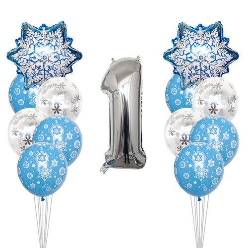 Frozen Snowflake Birthday Balloon - 1 Set - 12 Inches