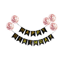 Happy Birthday Banner & Balloon - 1 Set - 12 Inches