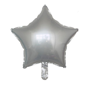 Metallic Star Heart Balloon - Black Gold Red Green - 10 Pieces - 18 Inches