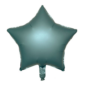 Metallic Star Heart Balloon - Black Gold Red Green - 10 Pieces - 18 Inches