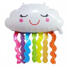 Rainbow Cloud Party Balloons -Yellow, White, Blue - 10 Pieces