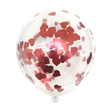 Clear Confetti Balloons - Pink Silver Red Green - 10 Pieces - 12 Inches