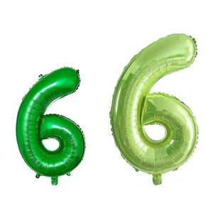 Birthday Number Balloons - Red Green - 32 Inches/ 40 Inches