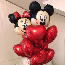 Mickey and Minnie Balloon Bouquet - Red - 9 Pieces - 18 Inches