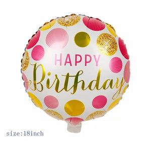 Multi Patterns 18inch Round Foil Balloon Happy Birthday Inflatable Helium Balloons