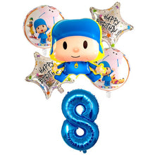 Number Blue Kid Birthday Balloons - Blue, Olive, Sapphire - 6 Pieces
