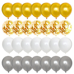Chrome Metallic Confetti Birthday Balloon -  40 Pieces - 12 Inches
