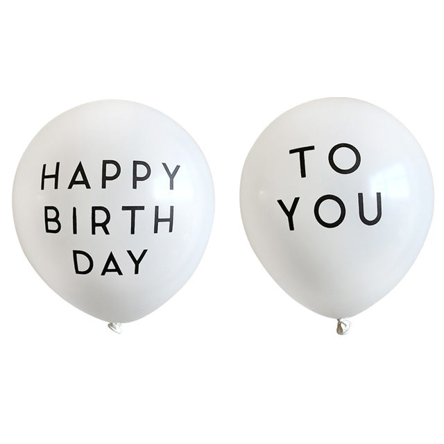 Happy Birthday To You Balloons - White -  20 Pieces - 12 Inches