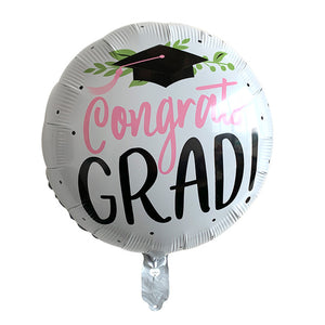 Good Luck Graduate Balloons - Pink Red White Green - 18 Inches