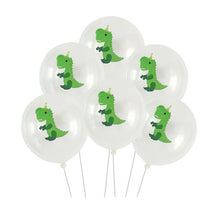 Little Dinosaur Party Balloons  - Pink Red Yellow Green - 10 Pieces - 12 Inches