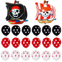 Pirate Boat Balloons - Red Black White - Wedding Anniversaries Birthdays - 10 Pieces - 18 Inches