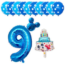 Mickey Mouse Cake Balloons - Pink Blue Red - 13 Pieces - 18 Inches