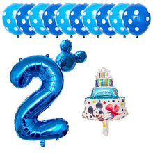 Mickey Mouse Cake Balloons - Pink Blue Red - 13 Pieces - 18 Inches