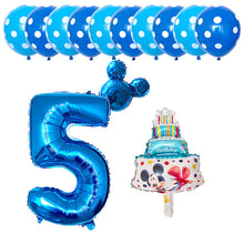 Mickey Mouse Cake Balloons - Pink Blue Red - 13 Pieces - 18 Inches