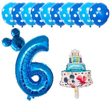 Mickey Mouse Cake Balloons - Pink Blue Red - 13 Pieces - 18 Inches