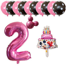 Mickey Mouse Cake Balloons - Pink Blue Red - 13 Pieces - 18 Inches