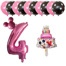 Mickey Mouse Cake Balloons - Pink Blue Red - 13 Pieces - 18 Inches