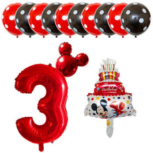 Mickey Mouse Cake Balloons - Pink Blue Red - 13 Pieces - 18 Inches