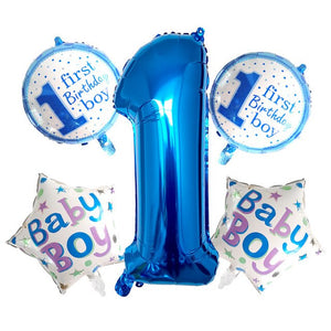 One Birthday Balloons Set - 5 Pieces